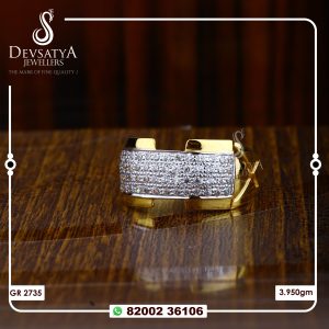 Rectangle Pave Gents Band Ring – GR 2735
